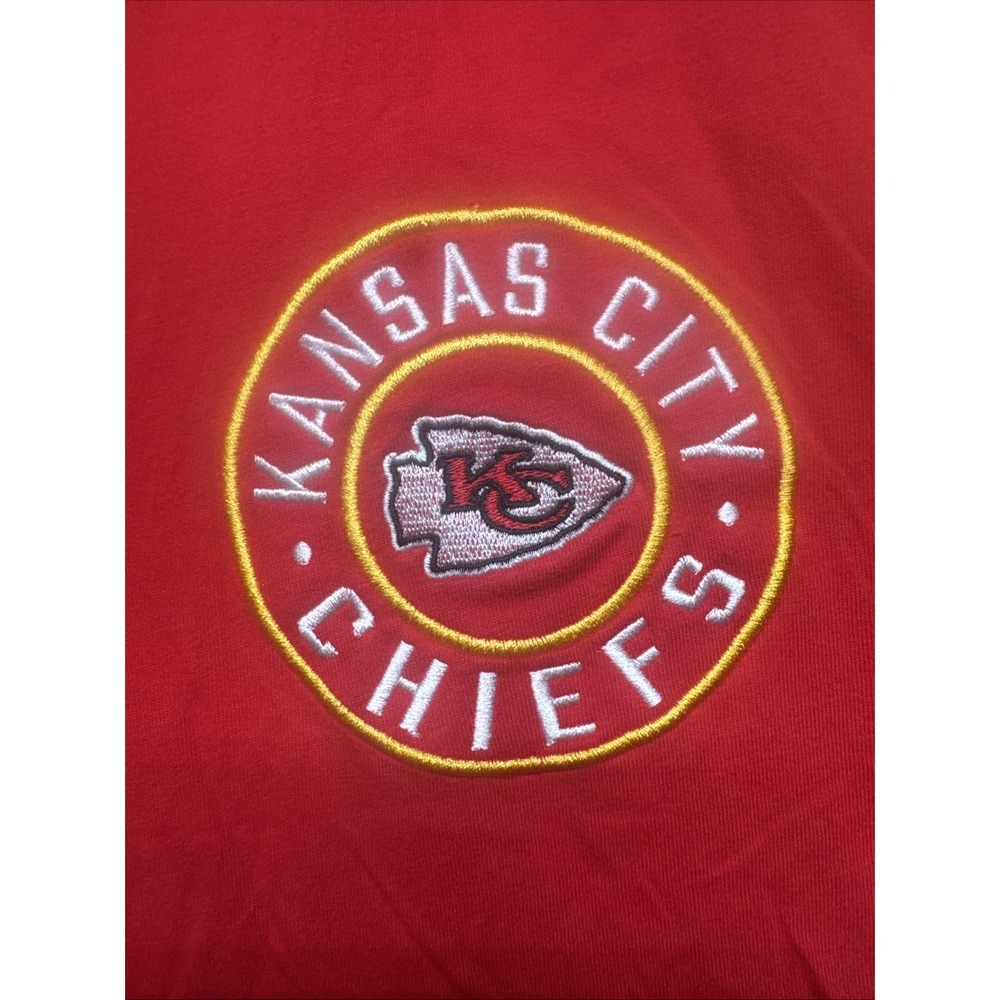 Kansas City Chiefs NFL Henley Shirt 2XL Red Yellow Embroidered Short Sleeve Logo - Picture 6 of 11